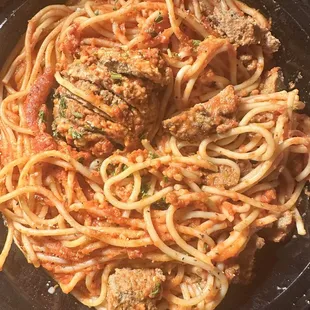 Spaghetti Mamma Dinner with meatballs