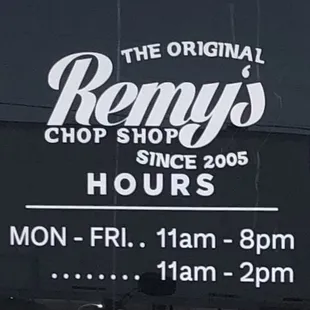 the original chop shop hours