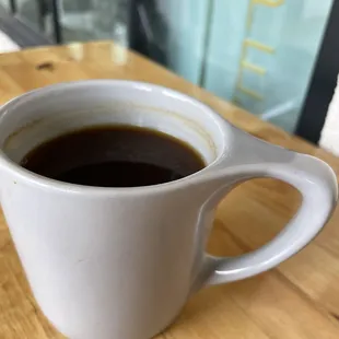 Americano at an outdoor seating table, WiFi available