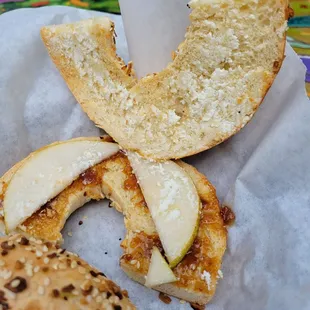 Pear, fig, goat cheese bagel