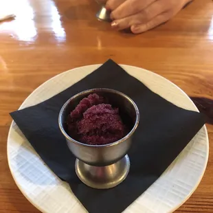 Pre-entree palate cleansing Sorbet