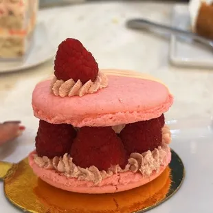 Raspberry Lychee Macaron $6.50 10/10 definitely recommend getting this!