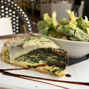Spinach and Swiss Quiche, Caesar Salad