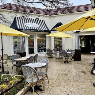 Outside. Pretty patio!