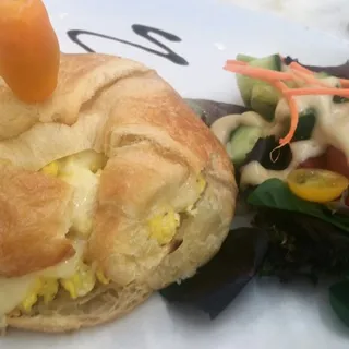 Scrambled Egg and Cheese Croissant Sandwich