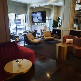 Lobby with Fireplace