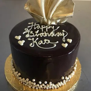 Chocolate mousse cake w/mirror glaze!