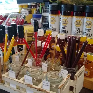 jars of honey and other products