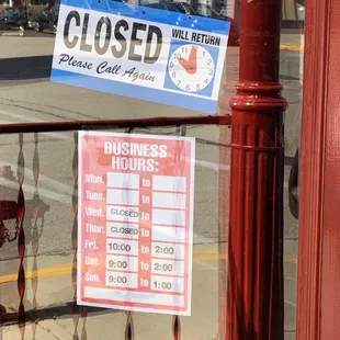 Seasonal hours as of 9/30/21.