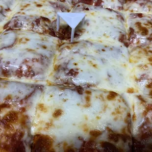 Close up of the pie.(it&apos;s cut into squares)
