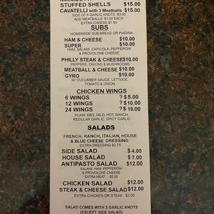 New Menu 1/2023