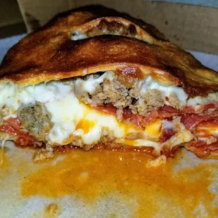 Inside the Meat Lover&apos;s Stromboli