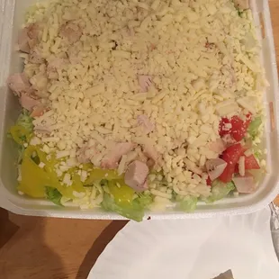 Grilled chicken salad (huge portion)