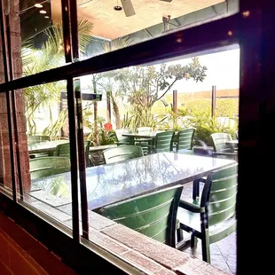 View of the patio from the inside