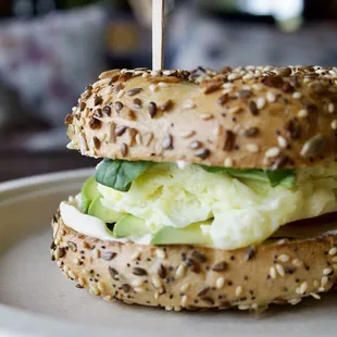 Garden avocado egg bagel