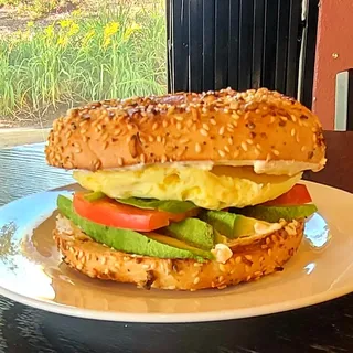 Garden Avocado Egg Bagel