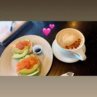 Open Faced Bagel with Cream Cheese and CTA Breakfast