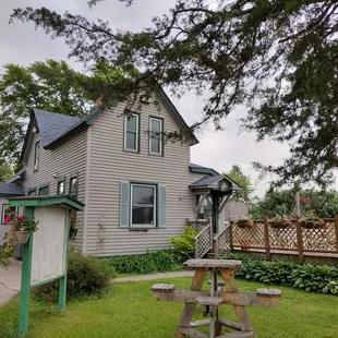 Outside the restaurant.