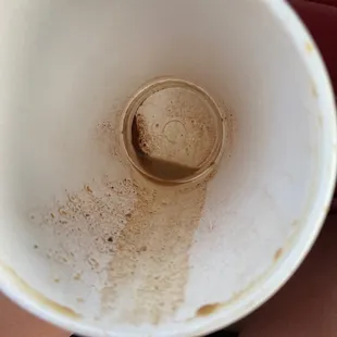 This is an iced mocha latte and you can see all the powder they use and how it didn't get mixed