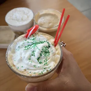 Enjoying the monthly coffee flight