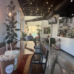 Interior - also had outdoor seating with heating, lighting and umbrellas .