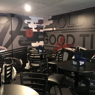 Cozy tables with nice graphic