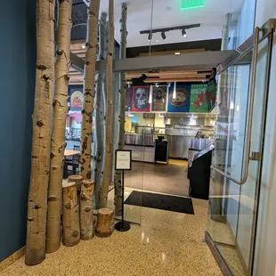 The Aspen logs make the entrance surprisingly more welcoming.