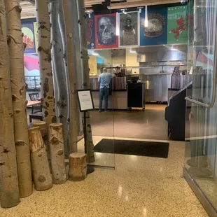 Hallway leading to restaurant from museum