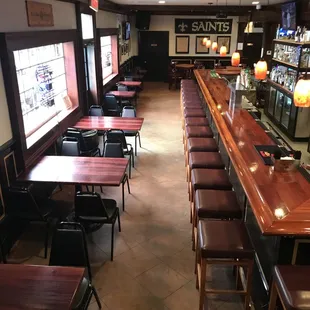 Great seating options - bar, tables, outside covered deck and open air patio.