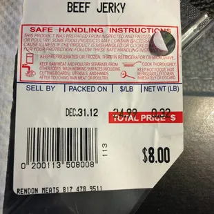 beef jerky label