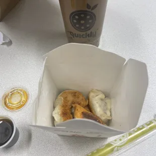 This is a photo of the veggie Potstickers  Such a disappointment........