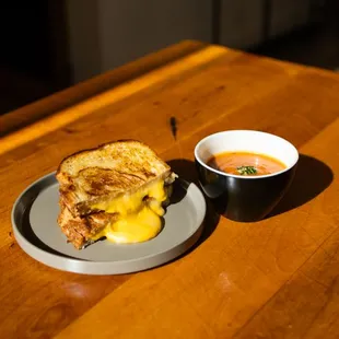 Grilled cheese and tomato soup
