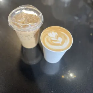 House latte iced -- House latte hot