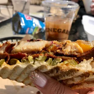 Spicy chicken &amp; bacon panini