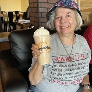 Diana enjoying Carmel Macchiato Blended with zToasted Marshmallow