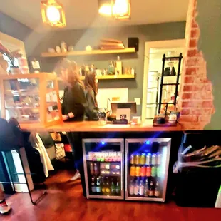 two people in a coffee shop