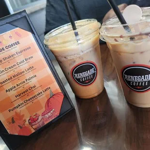 Toasted Mallow Latte and apple crisp Shaken expresso