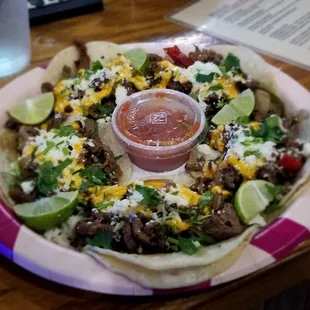 a plate of mexican food
