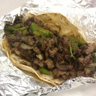 $2.25 carne asada taco. So much steak.