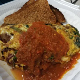Build your own omelette with everything