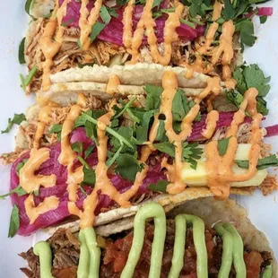 2 Fire Chicken, 1 Barbacoa Beef. Coming right Up!