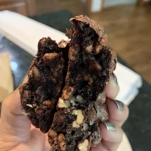 a half eaten chocolate cookie