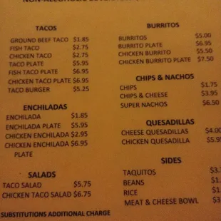 menu