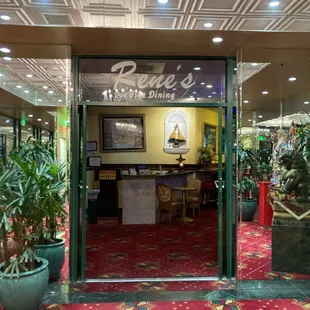 the entrance to the restaurant