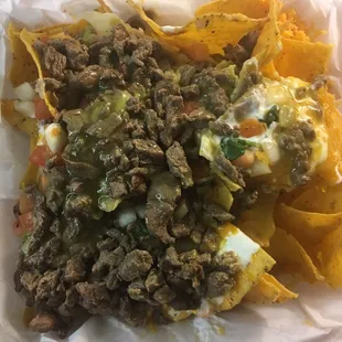 Carne asada nachos