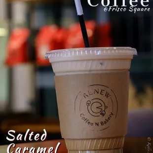 Salted Caramel Latte, Iced to perfection.