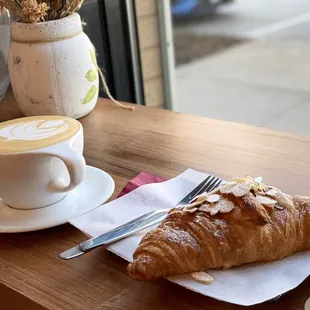 Rooibos tea and almond croissant