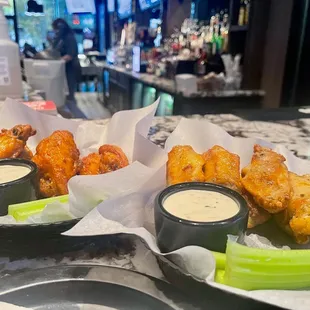 chicken wings and celery