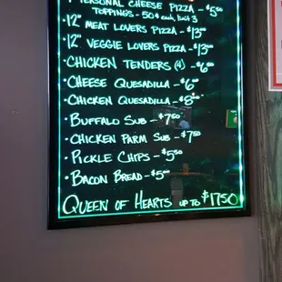 New part of menu