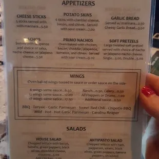 Menu. Open from 11am - 1am